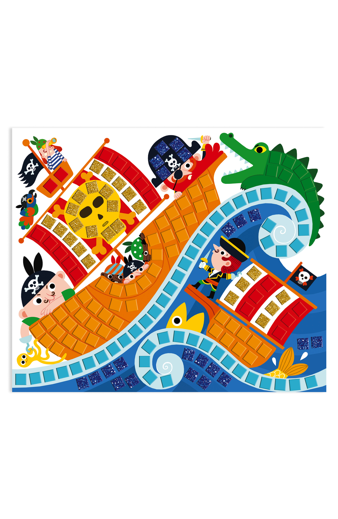 Set educativ, Janod, Pirati, mozaic, 3 carduri