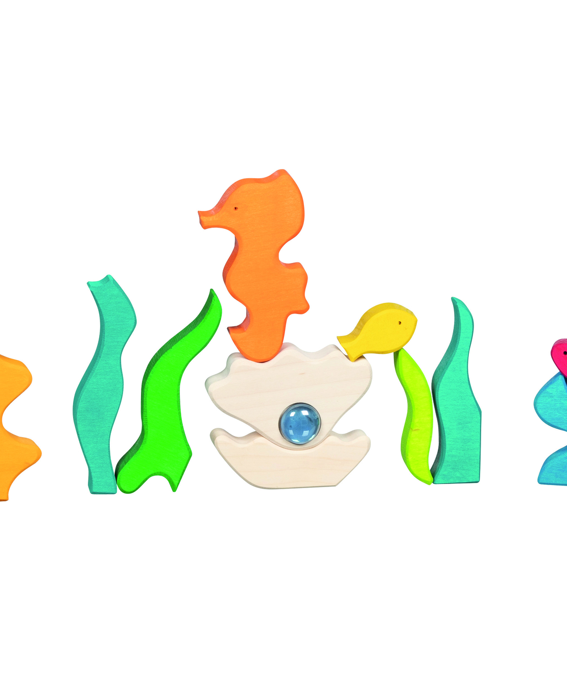 Puzzle din lemn Goki Evolution - Luminile mării, 32 piese