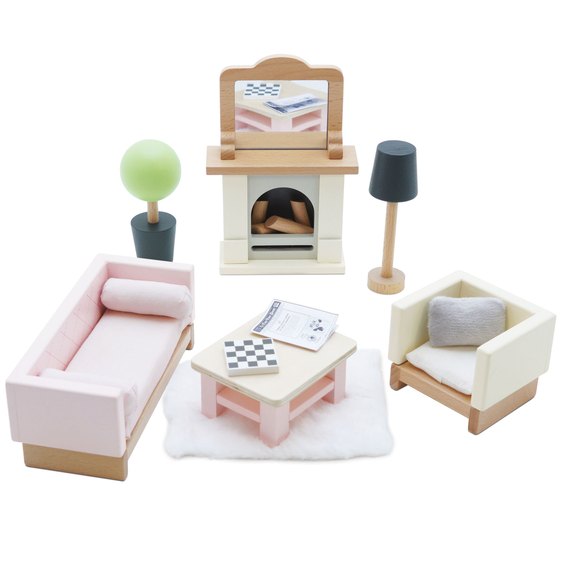 Mobilier pentru casuta, Le Toy Van, set camera de zi, 19 piese