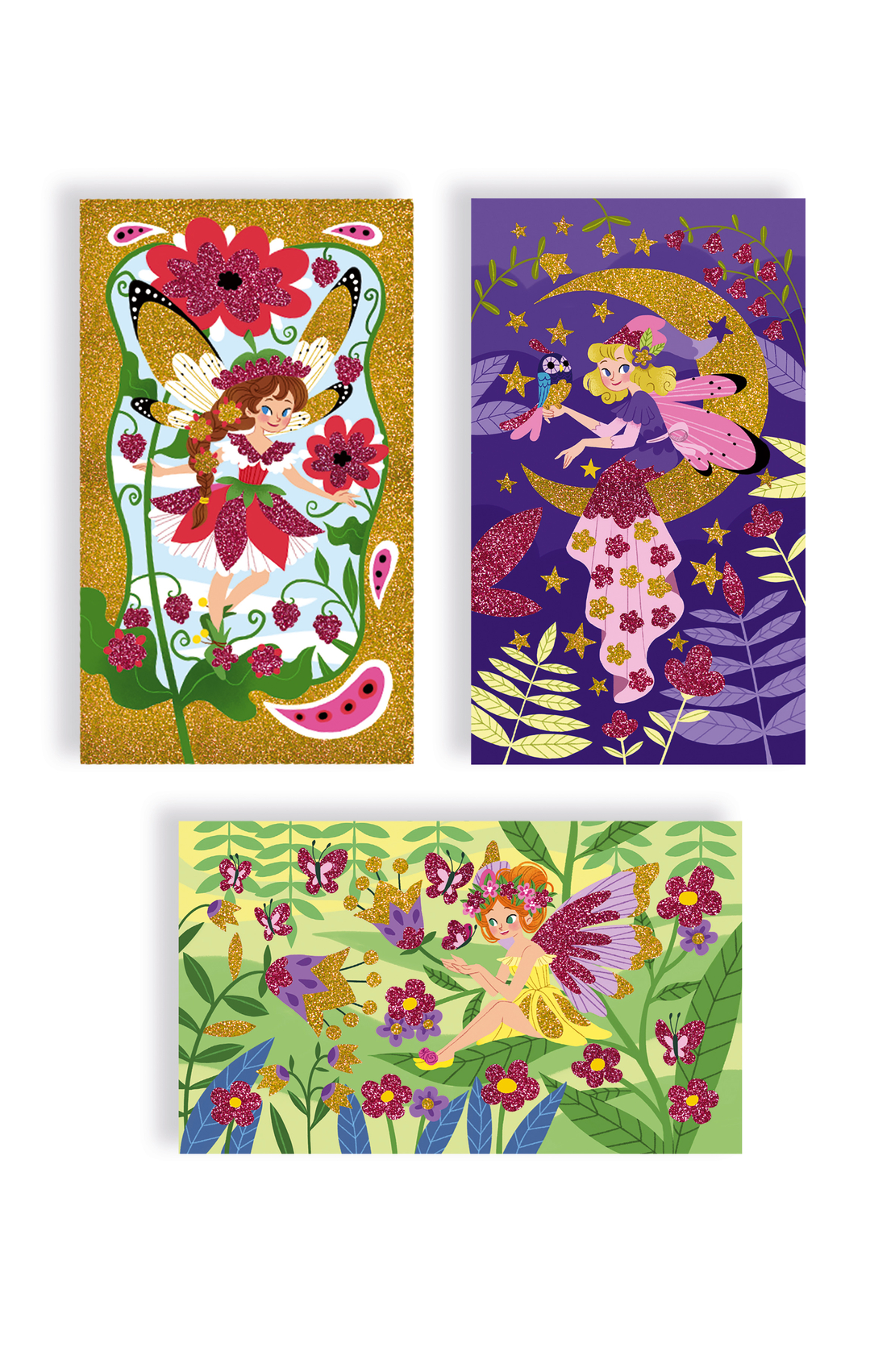 Set creativ, Janod, Printese, cu sclipici, 4 ani+