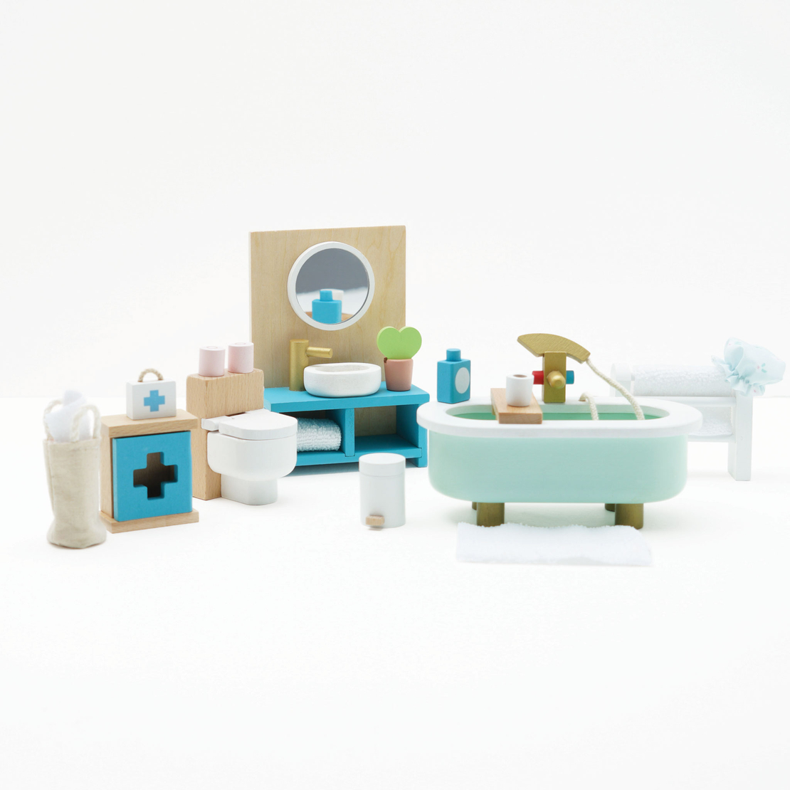Set Mobilier din Lemn Daisylane pentru Baie Căsuțe de Păpuși Le Toy Van