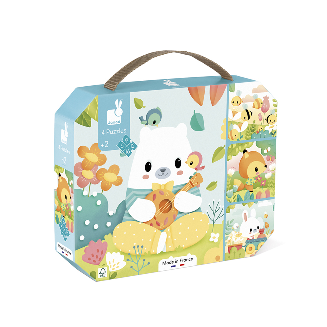 Puzzle progresiv 4 in 1, Janod, animalute, 2 ani+