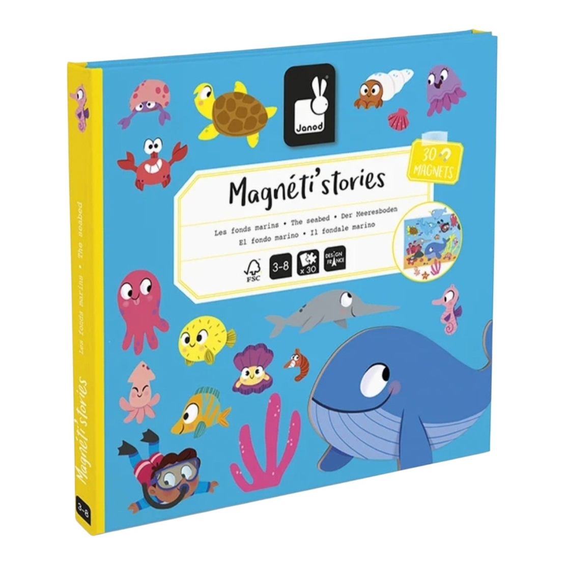 Joc magnetic Magnéti'stories Lumea Subacvatică Janod, 3-8 ani