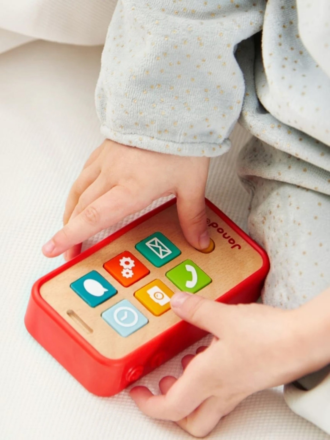Jucǎrie, Telefon mobil Janod din lemn cu sunete, 18 luni