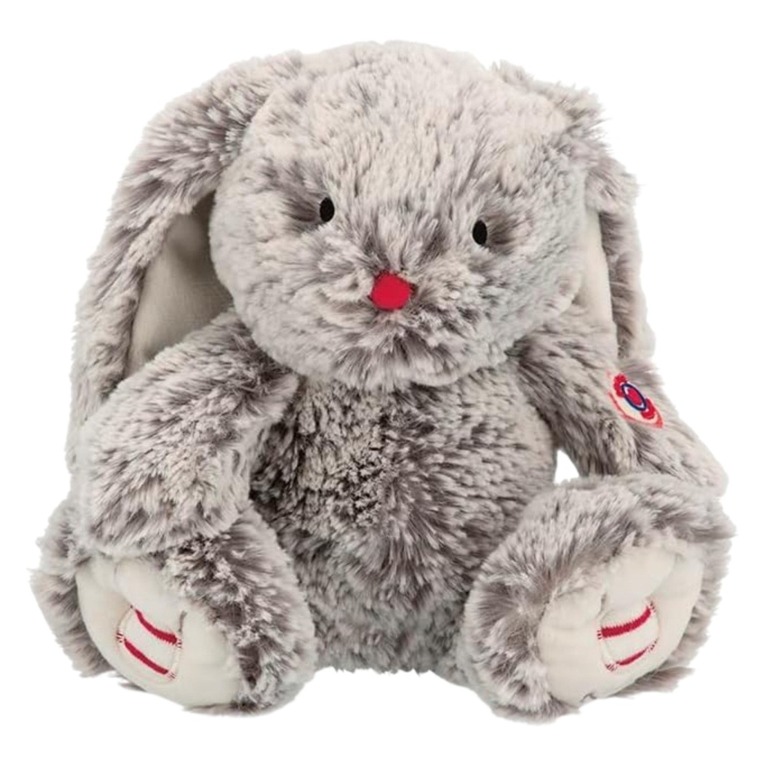 Jucarie de plus Kaloo, Iepurasul Leo din colectia Rouge, blana gri ultra-moale si urechi lungi, 38 cm, 0 luni+