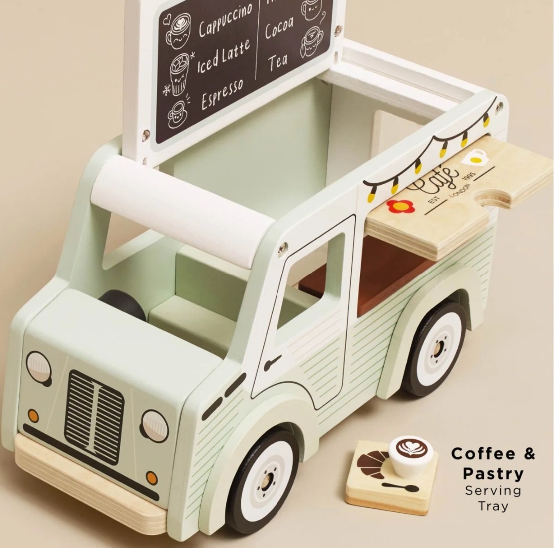 Mașină de Cafea din Lemn / Cafenea Mobilă Stil Vintage Le Toy Van
