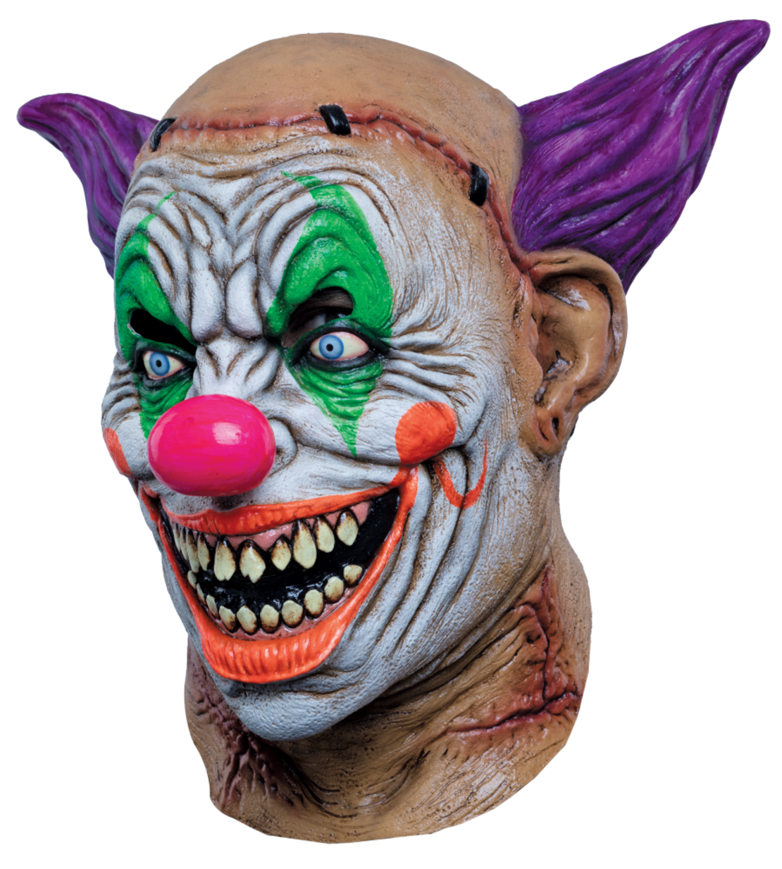 Mască Premium din Latex Psycho Neon Clown – Mărime Universală Adulți