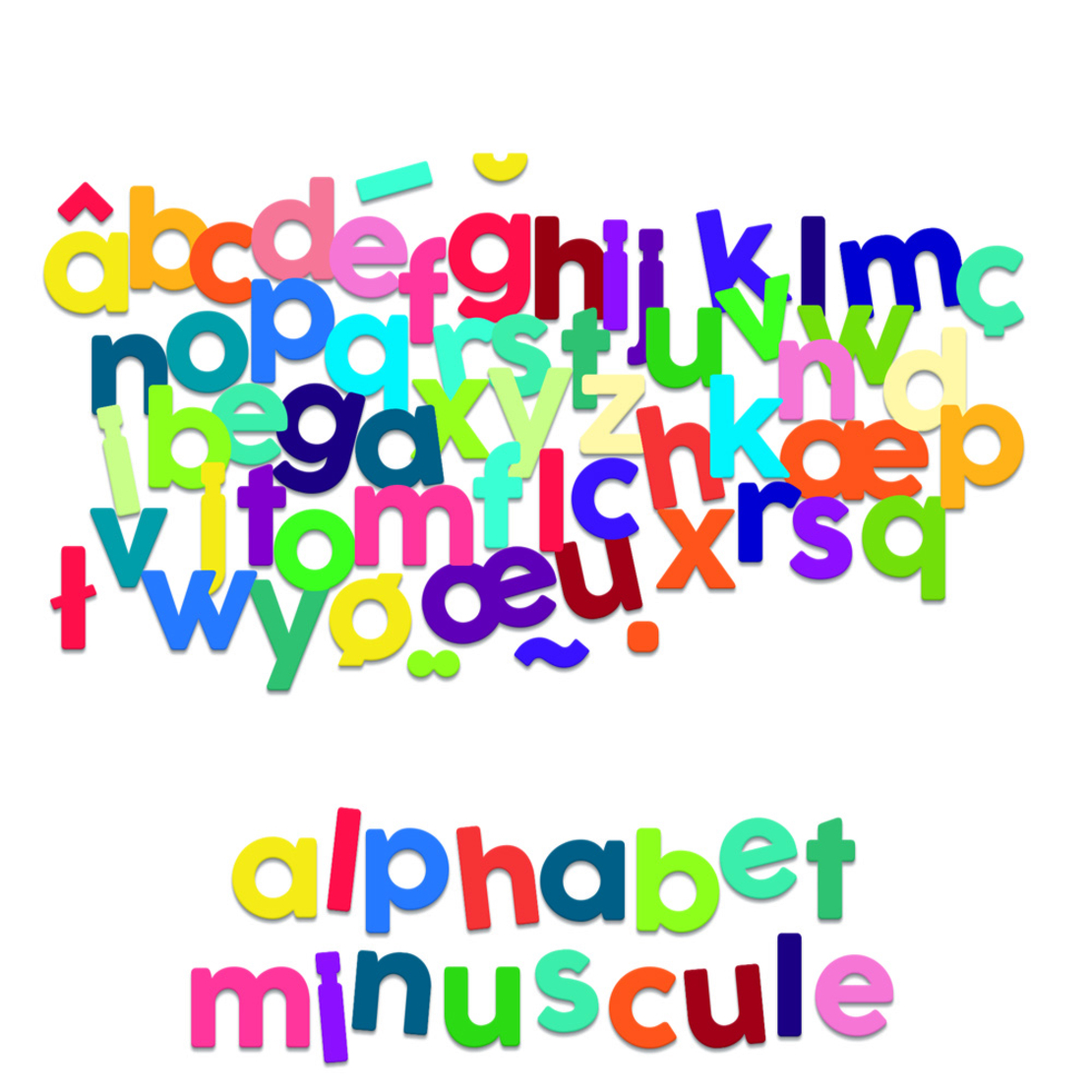 Set 80 de magneți din lemn Litere Mici Alfabet Vilac Minuscule