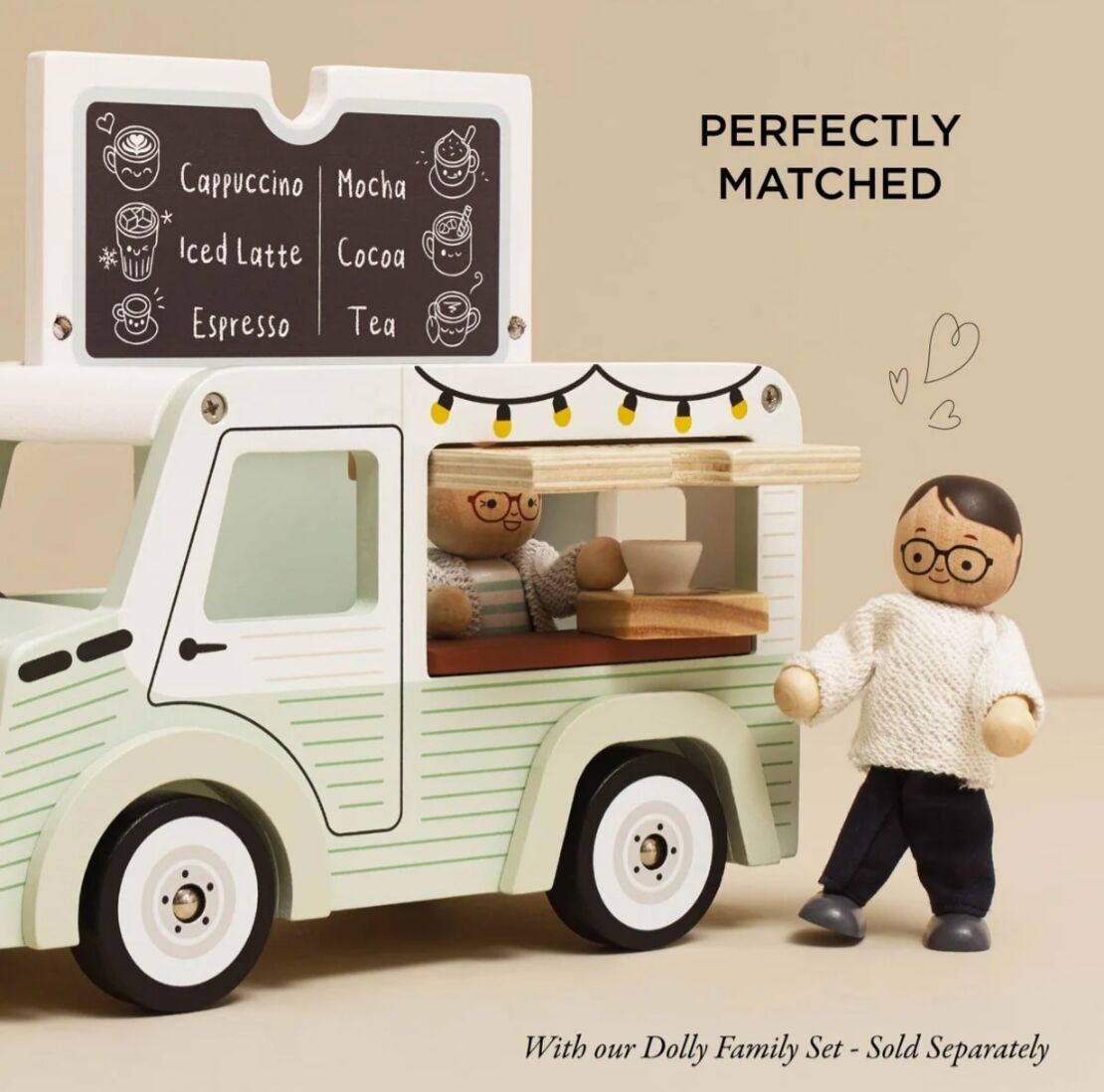 Mașină de Cafea din Lemn / Cafenea Mobilă Stil Vintage Le Toy Van