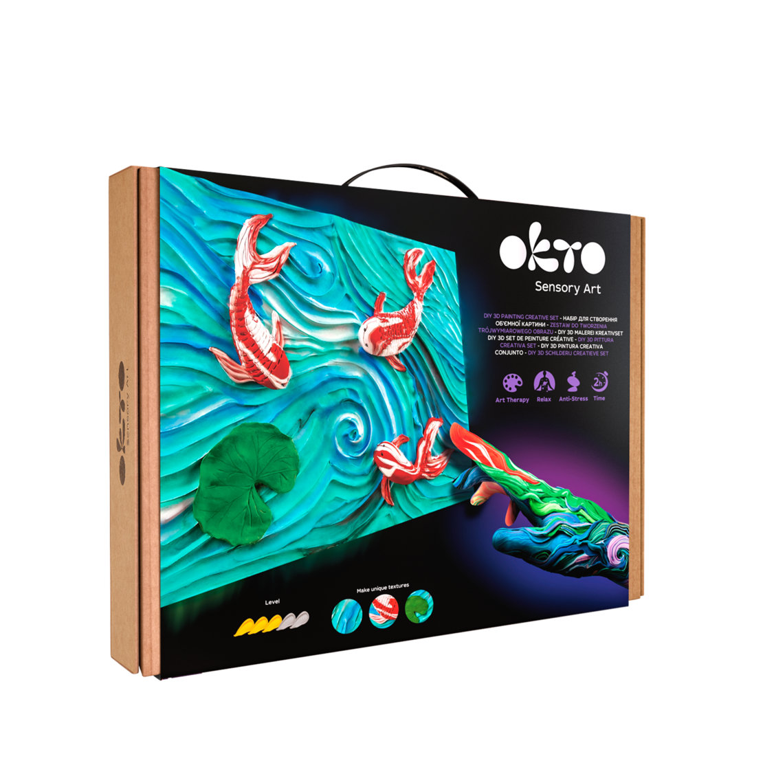 Set Creativ Tablou 3D OKTO Sensory Art - Crapi Koi, 30 x 40 cm