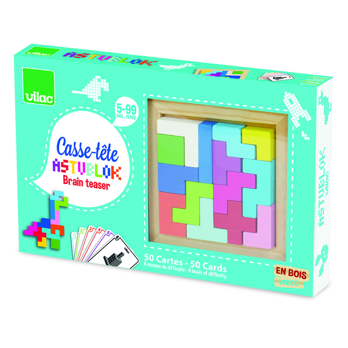 oc de logică din lemn Vilac Astublok Casse-tête