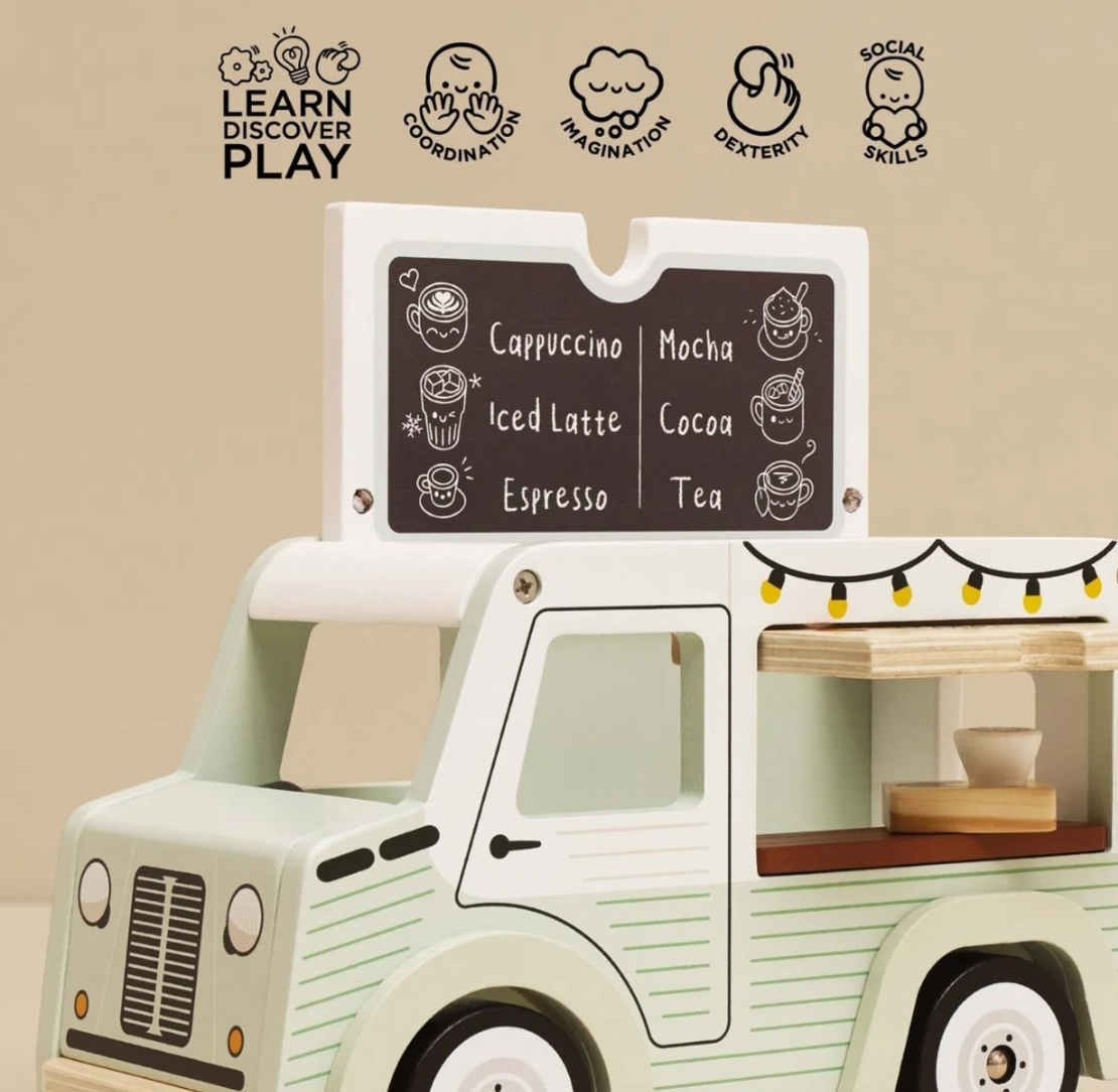 Mașină de Cafea din Lemn / Cafenea Mobilă Stil Vintage Le Toy Van