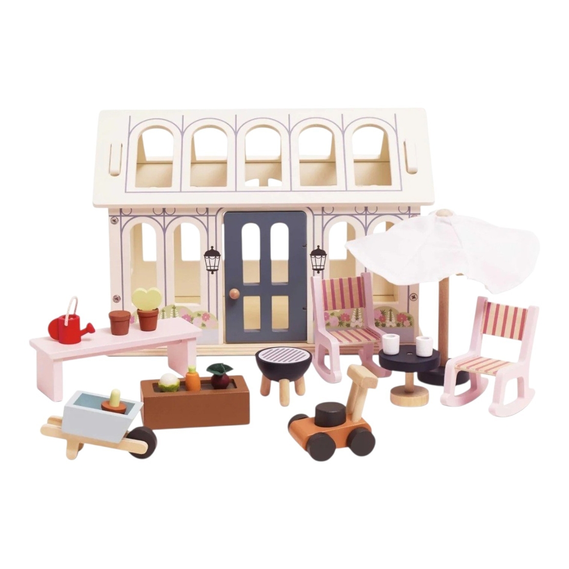 Set de Joacă Verandă și Grădină din Lemn pentru Căsuțe de Păpuși Le Toy Van