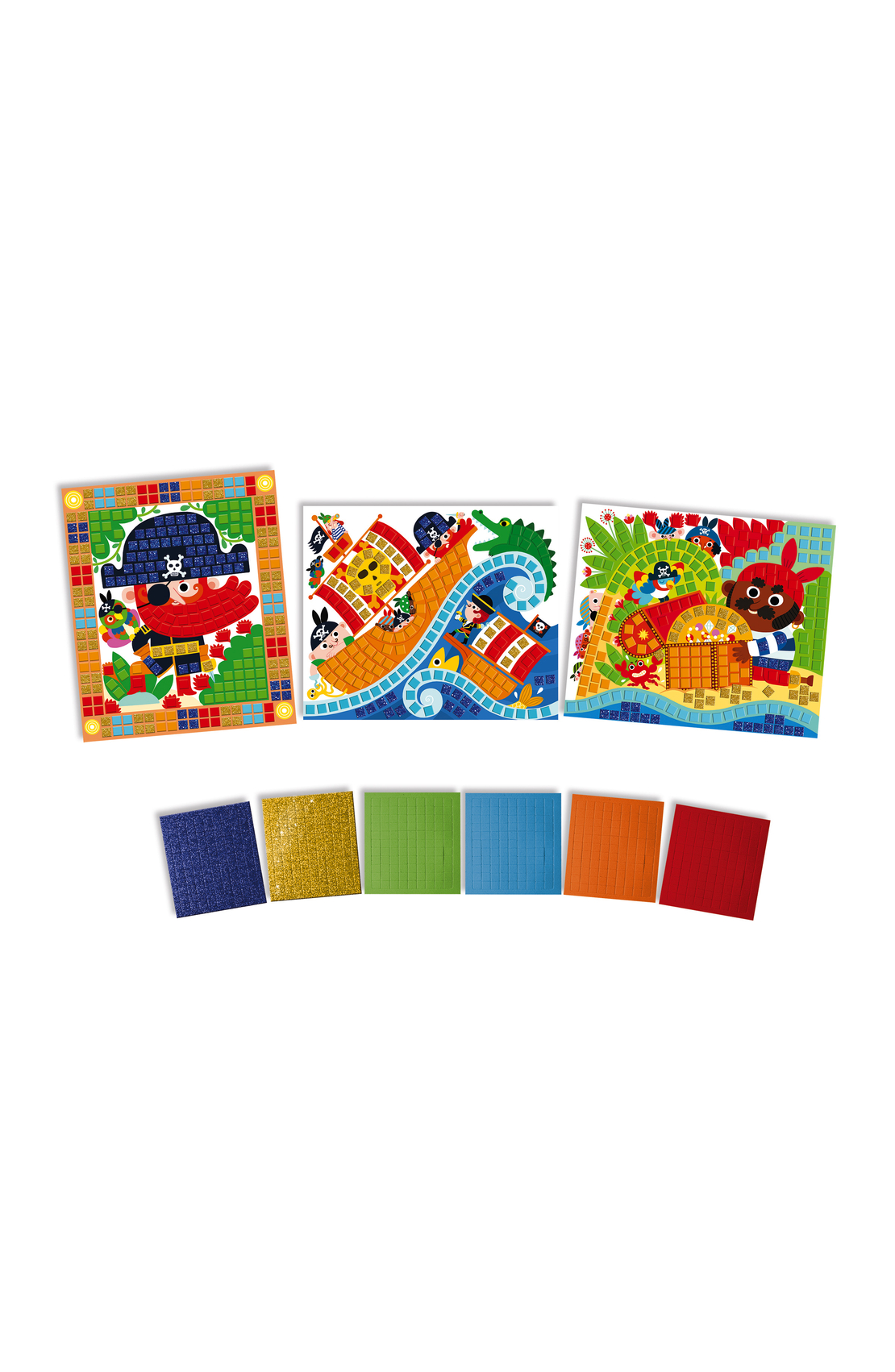 Set educativ, Janod, Pirati, mozaic, 3 carduri