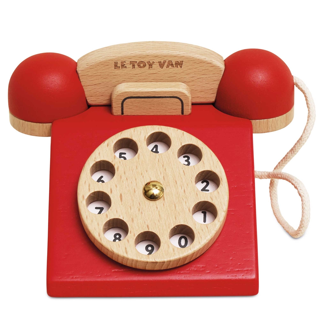 Telefon din lemn, Le Toy Van, rosu