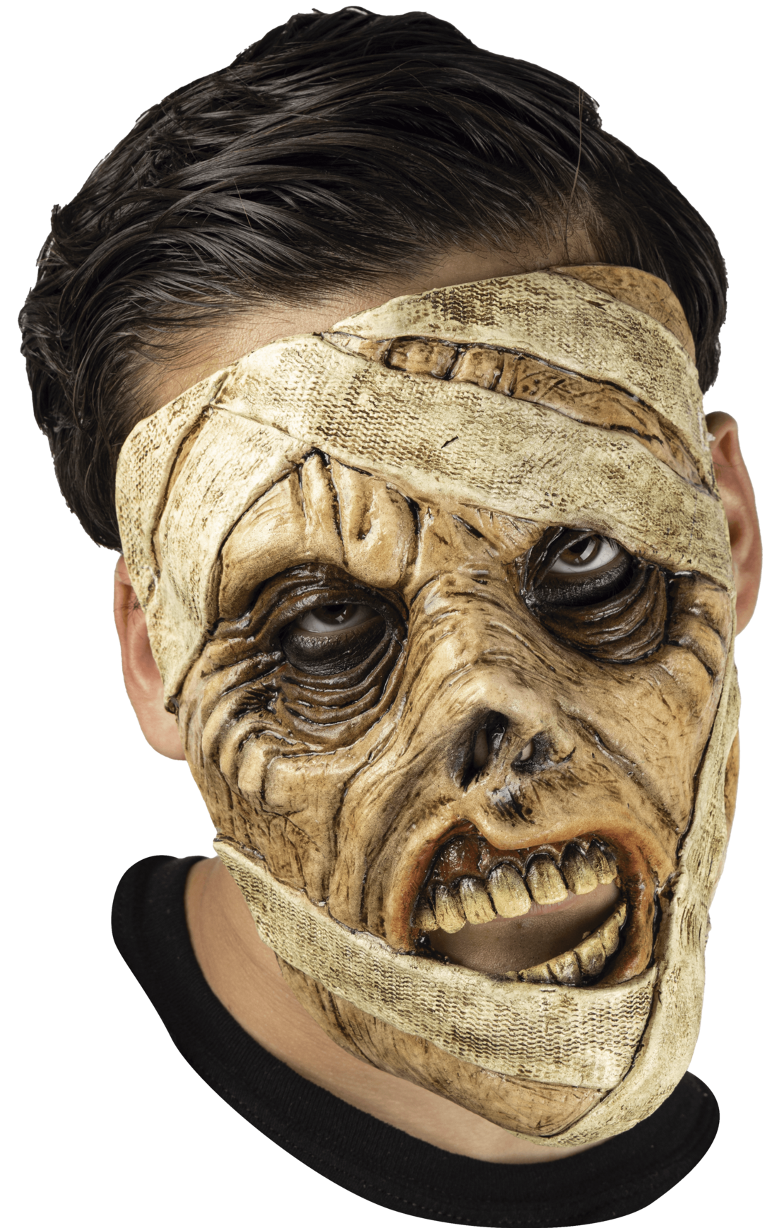 Mască Halloween Ghoulish Productions, Mummy Half Mask, Latex, Bej/Maro