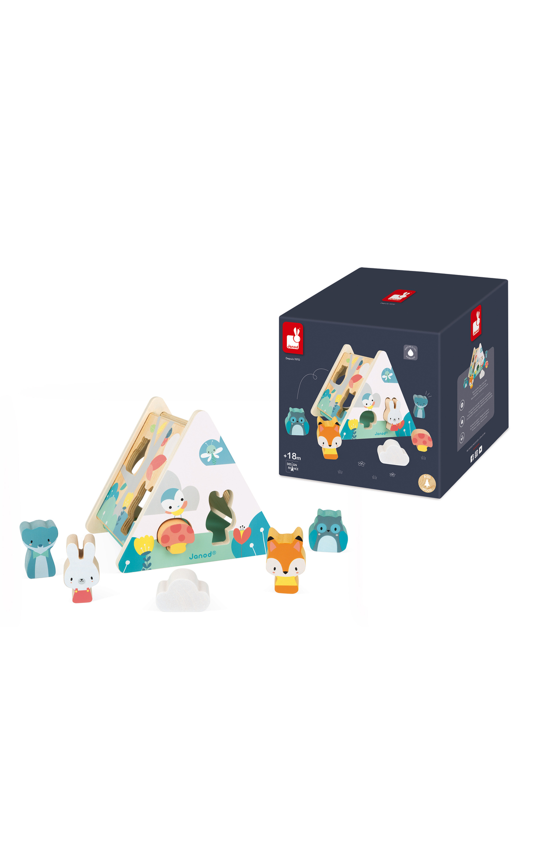Cutie pentru sortat forme, Janod, din lemn