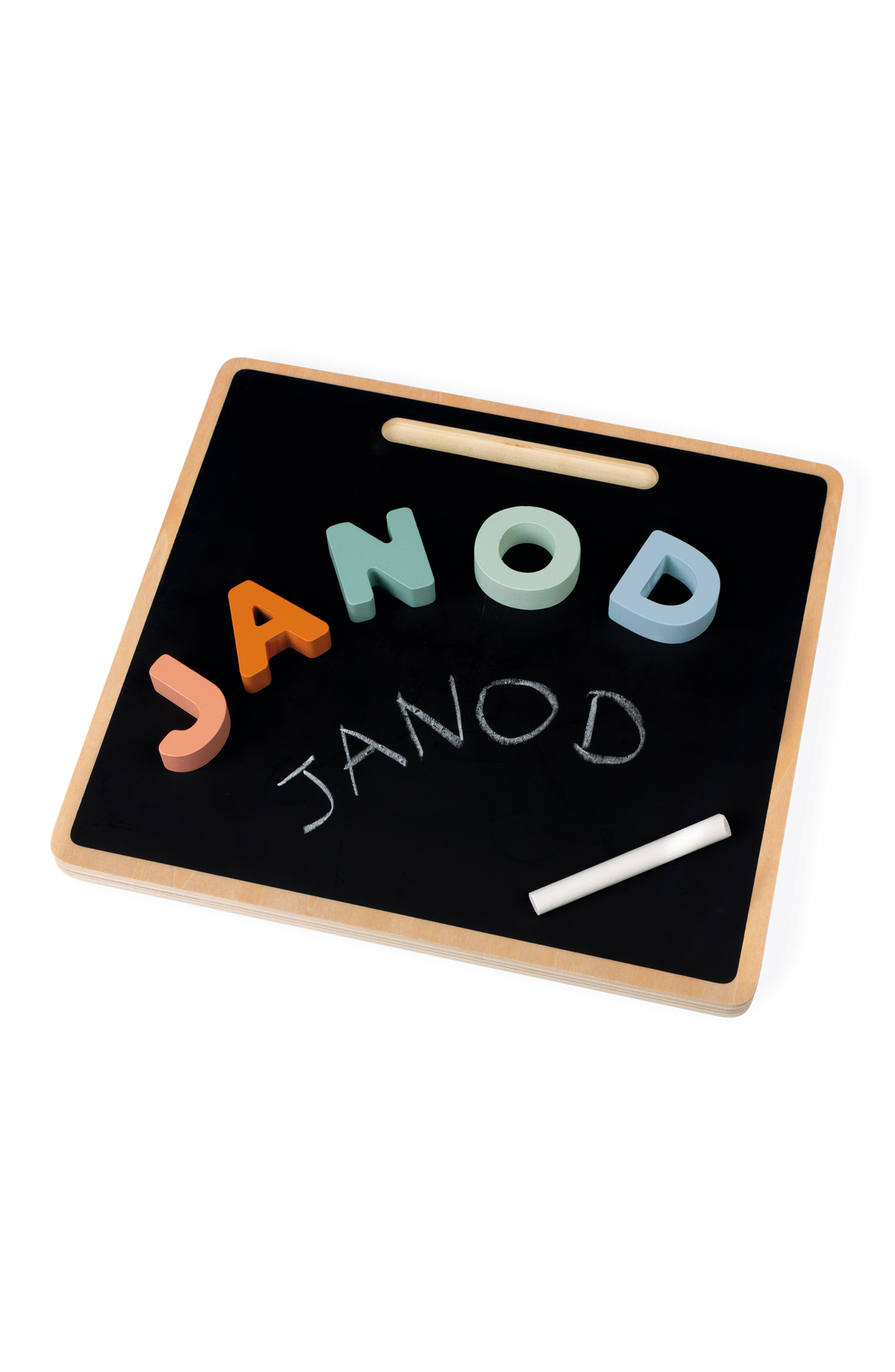 Puzzle alfabetic, Janod, din lemn, multicolor, 2-6 ani