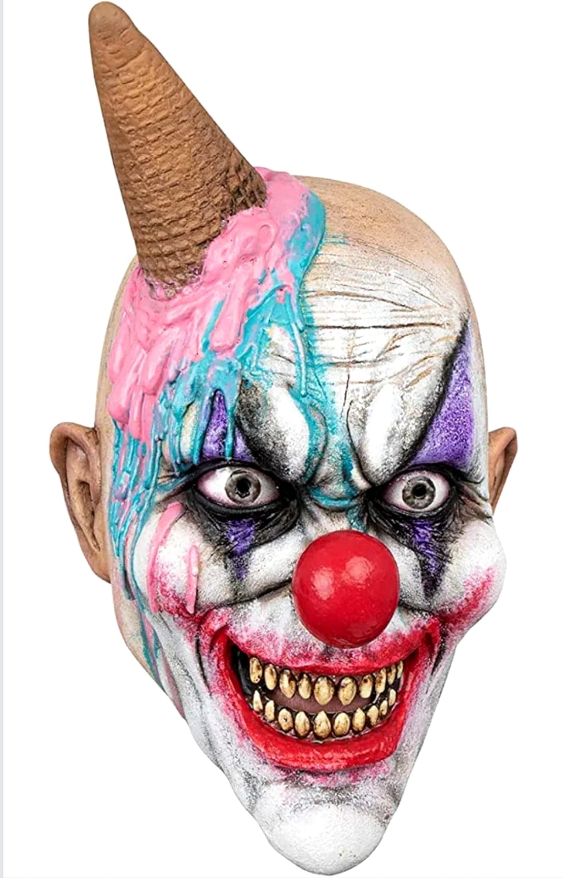 Mască Premium din Latex Ice S-cream Clown, cu Corn de Înghețată – Mărime Universală Adulți