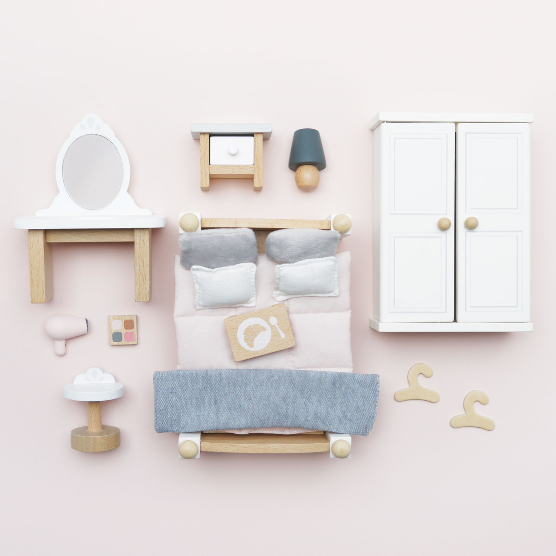 Mobilier pentru casuta, Le Toy Van, dormitor Daisylane, roz, din lemn