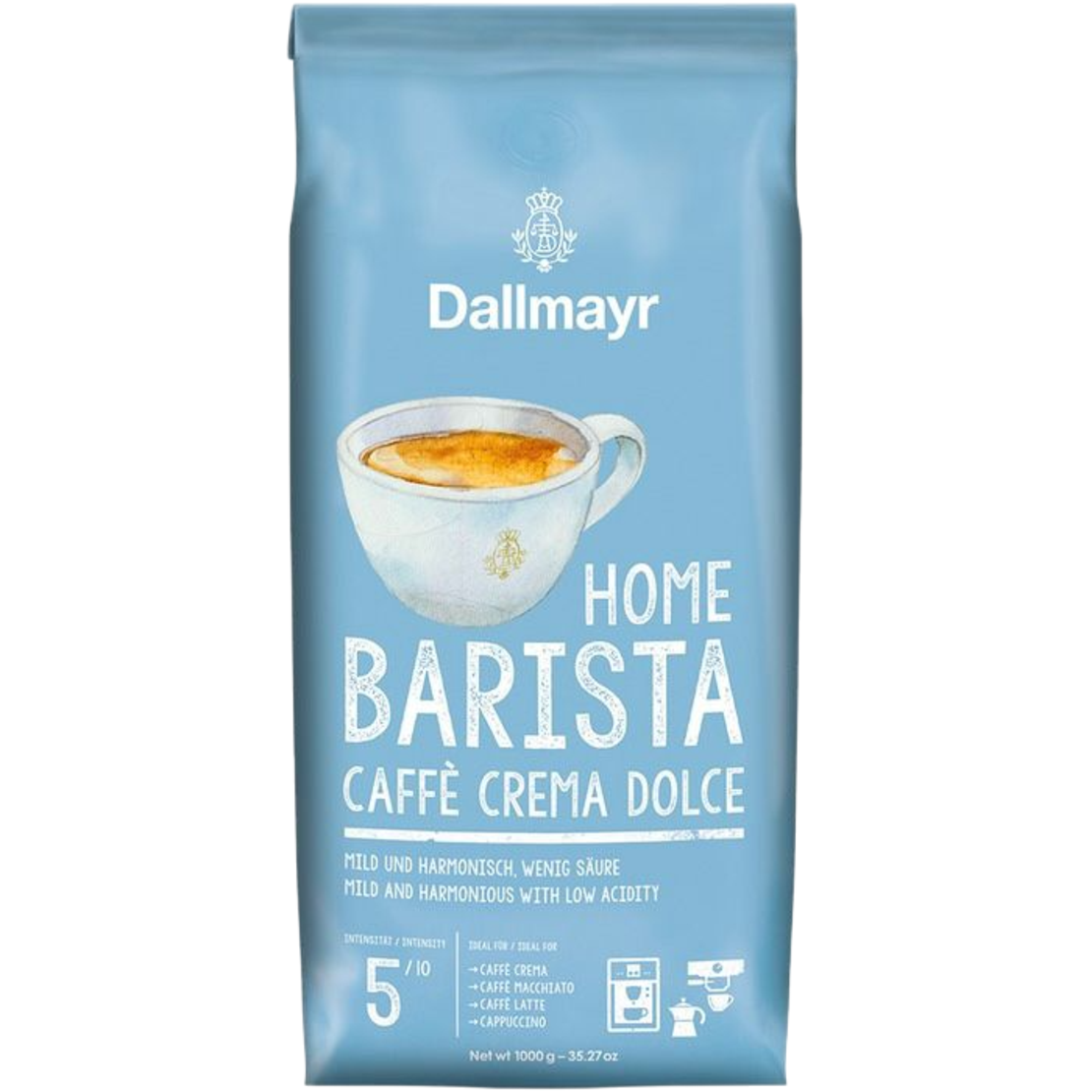 1. Cafea boabe Dallmayr Home Barista Dolce 1 kg