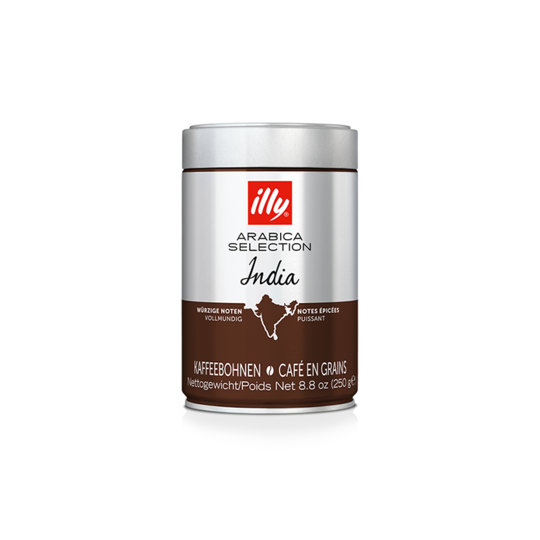 8. Cafea boabe Illy Arabica selection India 250 gr