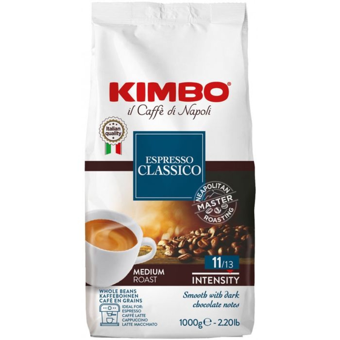 7.  Cafea boabe Kimbo Classico Espresso 1 kg