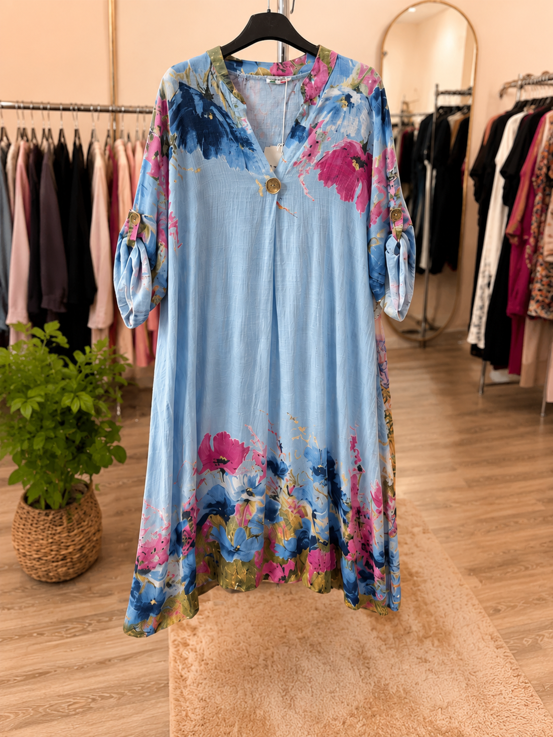 Rochie vaporoasa din bumbac, stil italian