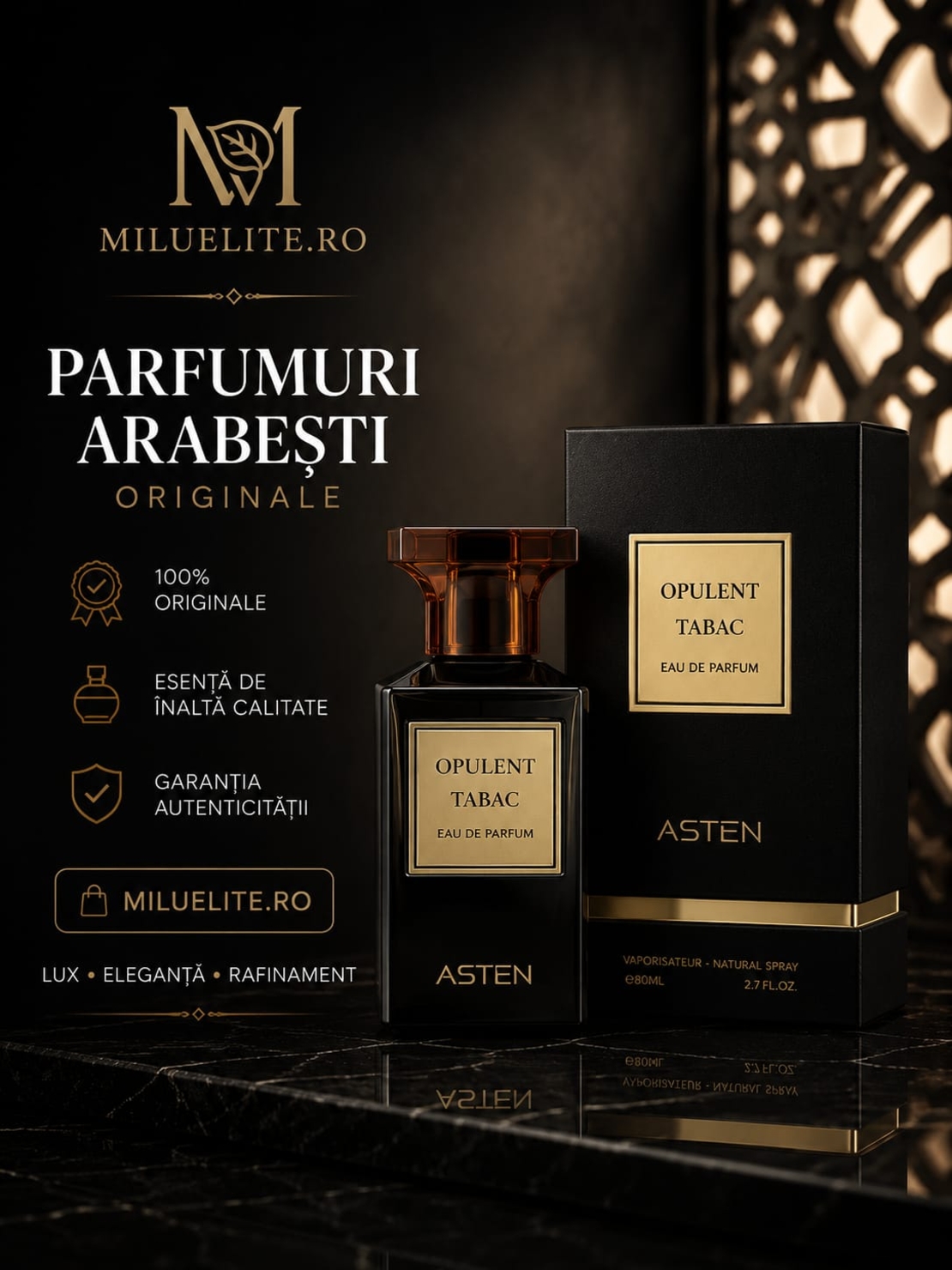 Opulent Tabac ASTEN – Eau de Parfum 80 ml | Parfum Arabesc Original Unisex