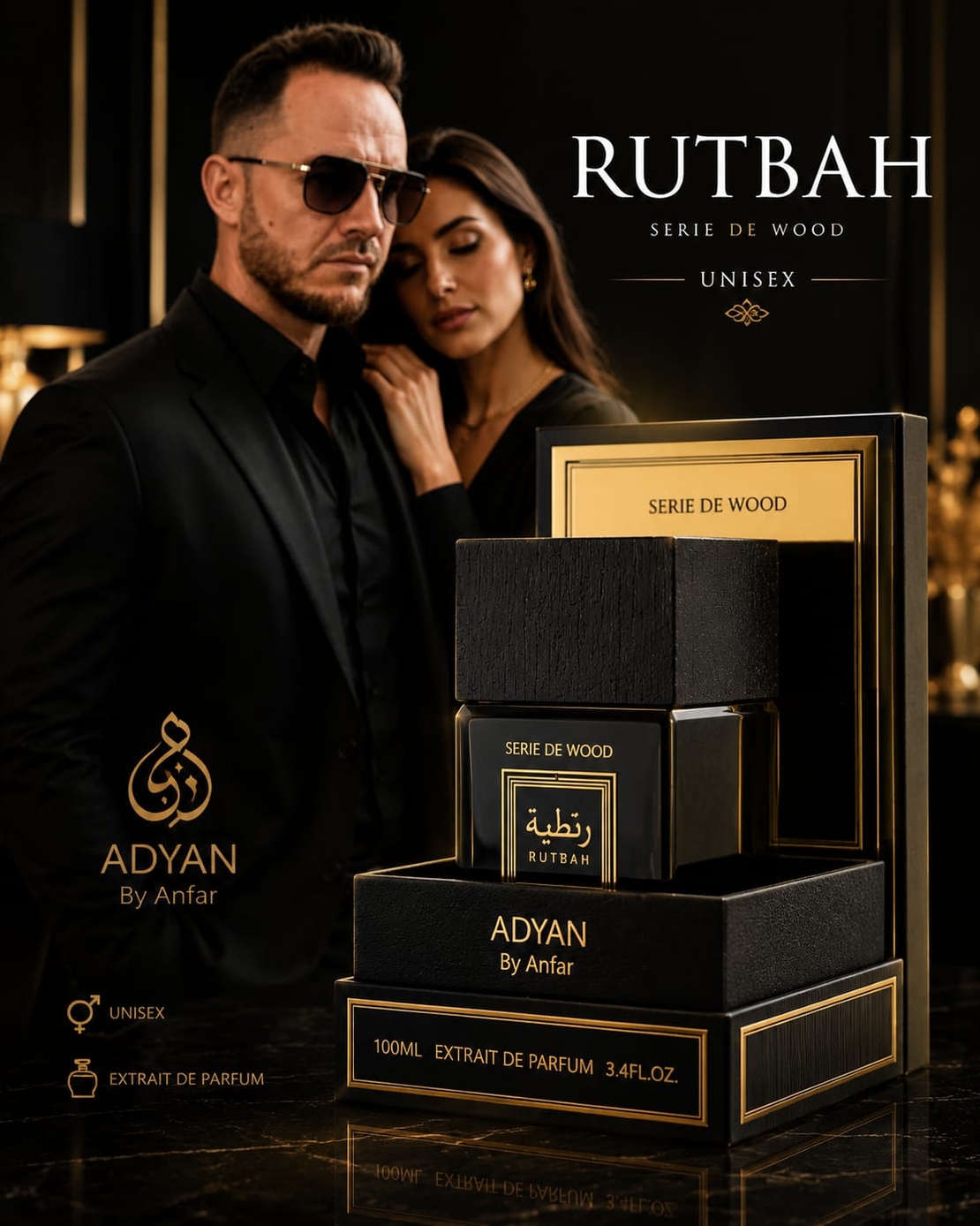 RUTBAH by Adyan – Extrait de Parfum Unisex 100 ml | Serie de Wood