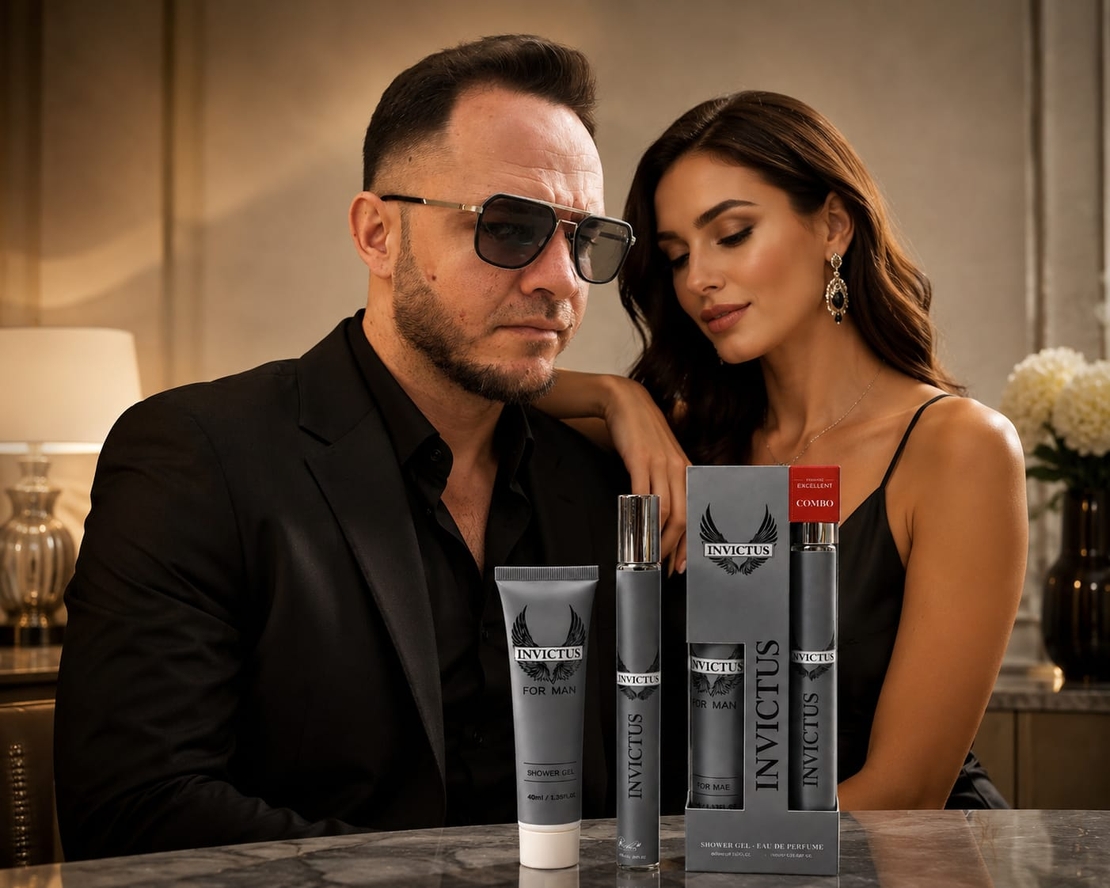 Set Cadou Invictus pentru Bărbați – Apă de Parfum și Gel de Duș, Aromă Masculină Elegantă, Ideal pentru Cadou