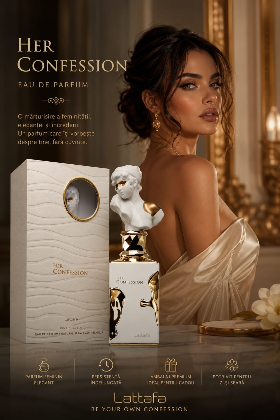 Lattafa Her Confession Eau de Parfum 100 ml – Parfum feminin elegant și seducător