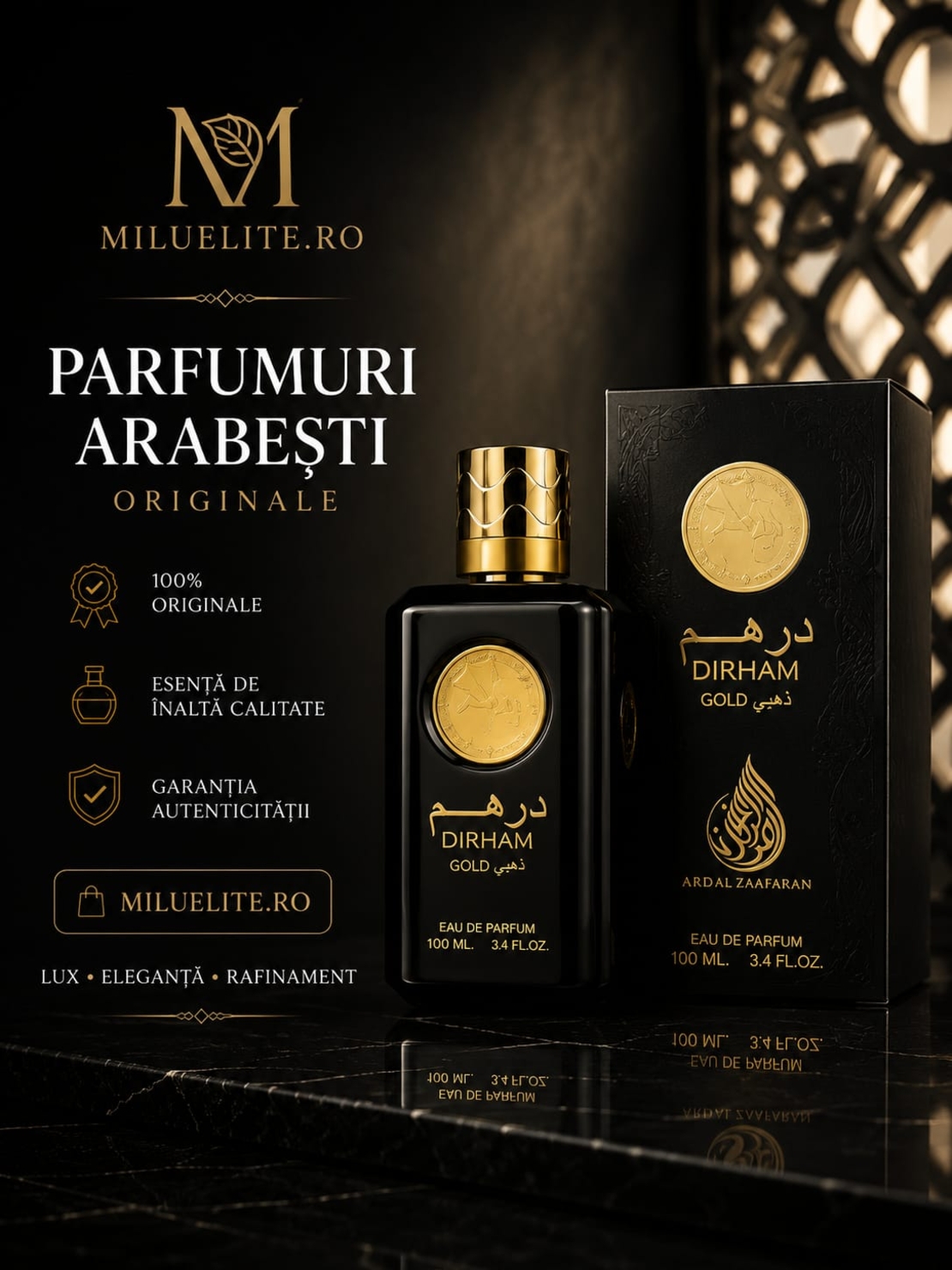 Ard Al Zaafaran Dirham Gold – Eau de Parfum 100 ml | Parfum Arabesc Original Unisex