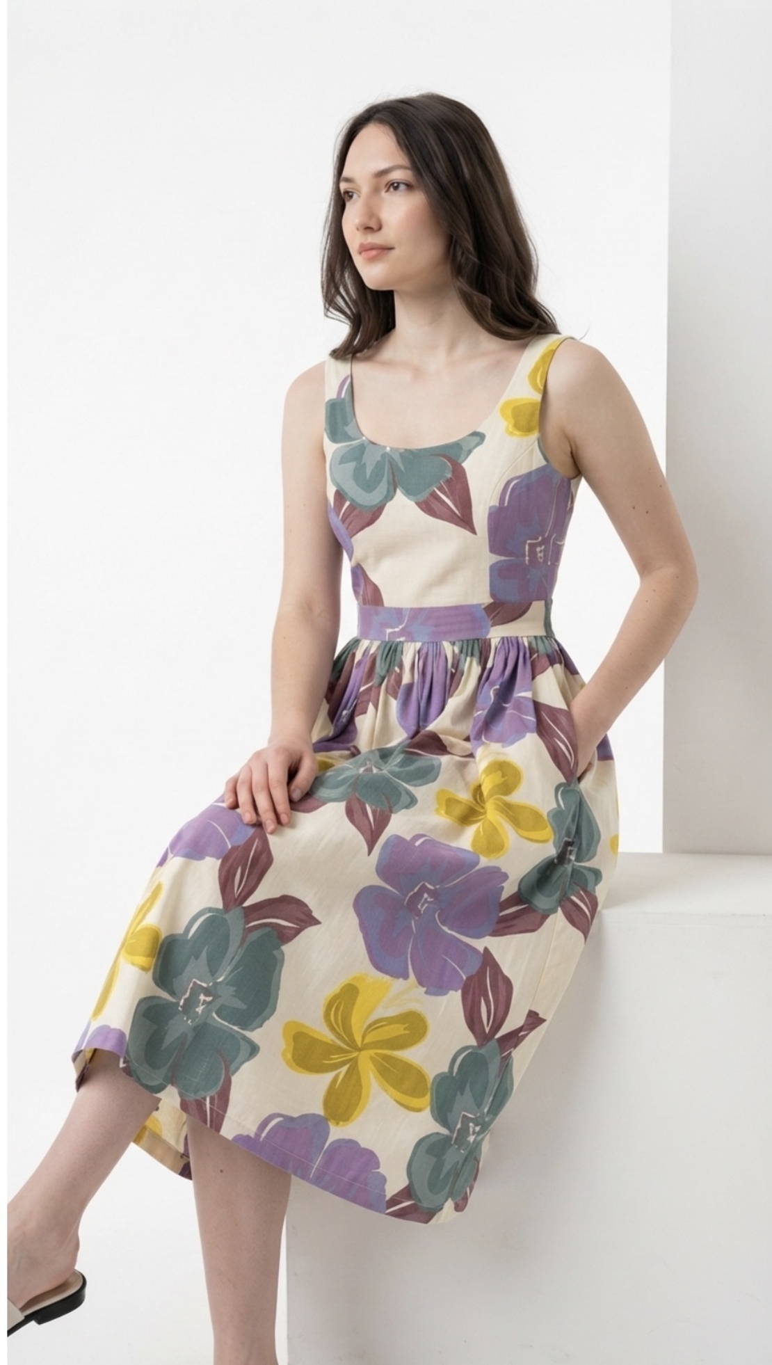 Rochie din in natural June