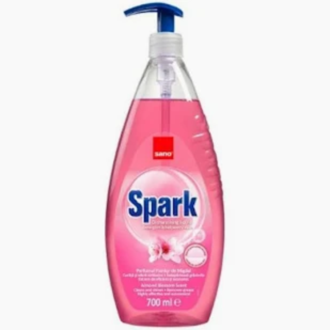 Detergent de Vase Sano Spark cu Parfum de Migdale, cu Pompiță, 700ml