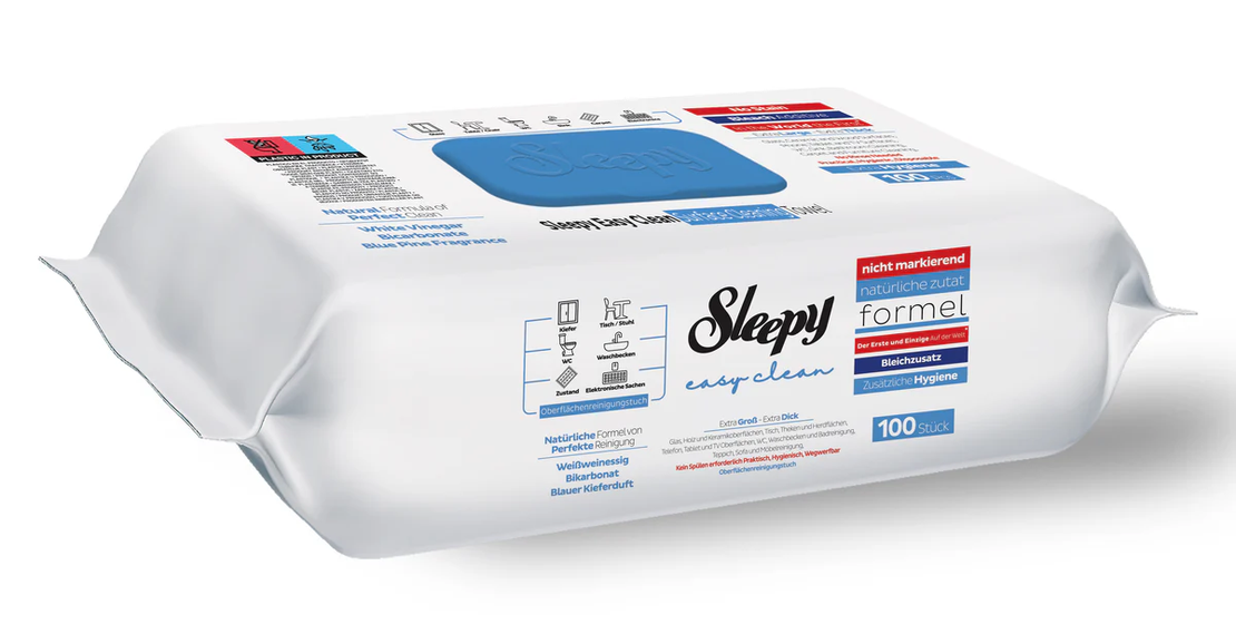 Șervețele Umede pentru Suprafețe Sleepy Easy Clean cu Oțet și Bicarbonat, 100 bucăți