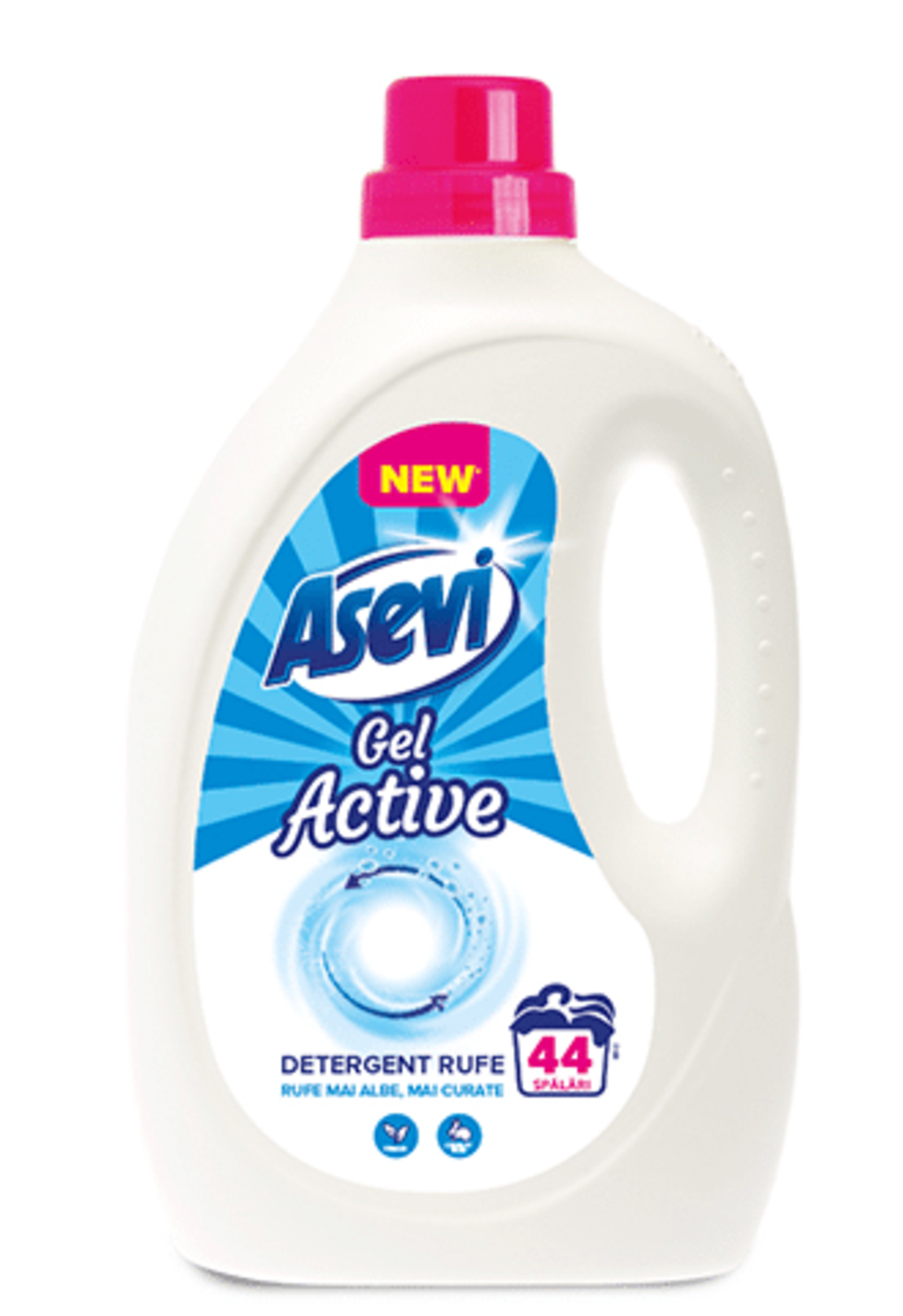 Detergent Lichid Asevi Gel Active, Rufe Mai Albe și Mai Curate, 44 Spălări, 2.376L