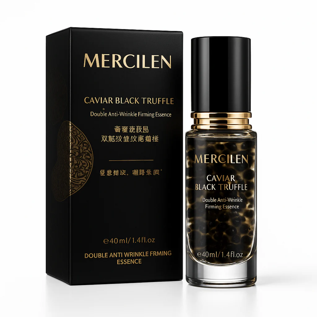 Ser Esență Premium Anti-Rid MERCILEN Caviar Black Truffle Double Firming Essence, 40ml
