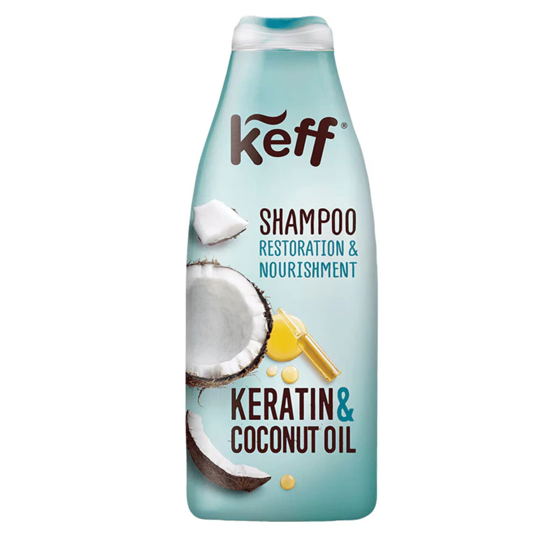 Sampon de Par Keff Shampoo Keratin & Coconut Oil, 500ml