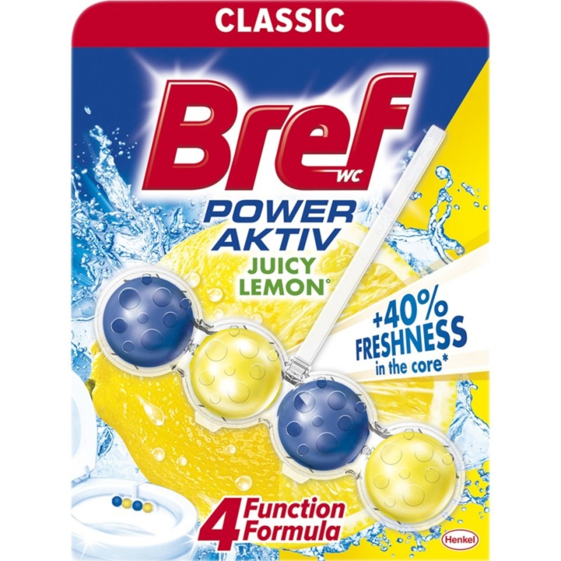 Odorizant de WC Bref Power Aktiv Juicy Lemon Classic, 50g