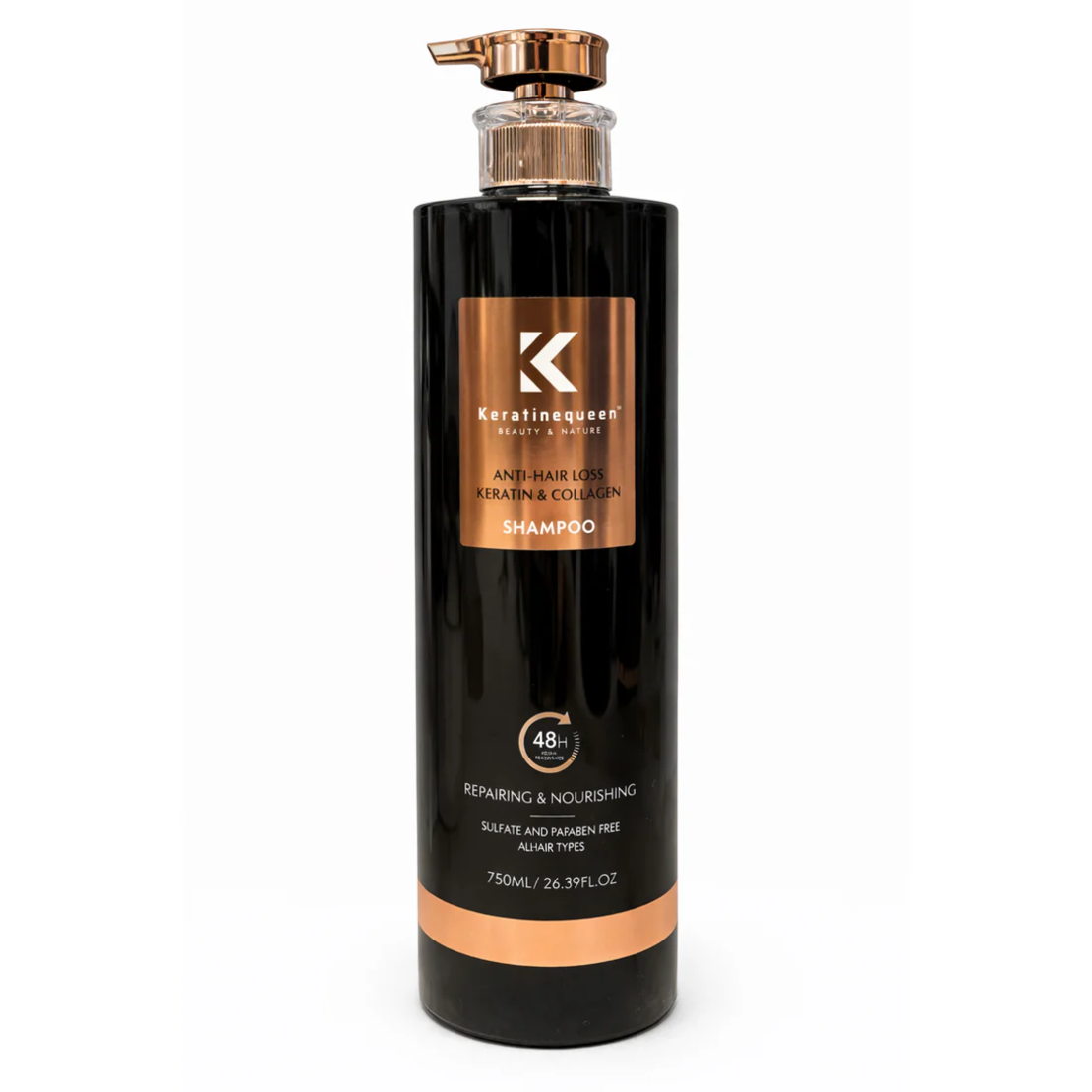 Șampon Tratament Anti-Cădere Keratinequeen Keratin & Collagen Repairing, 750ml