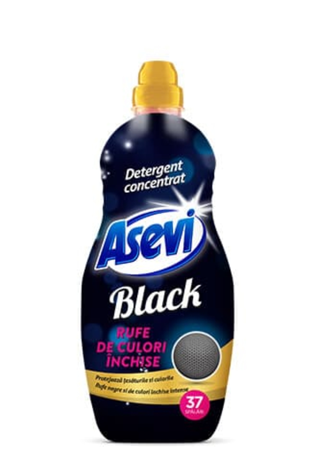 Detergent Lichid Concentrat Asevi Black pentru Rufe de Culori Închise, 37 Spălări, 1.85L