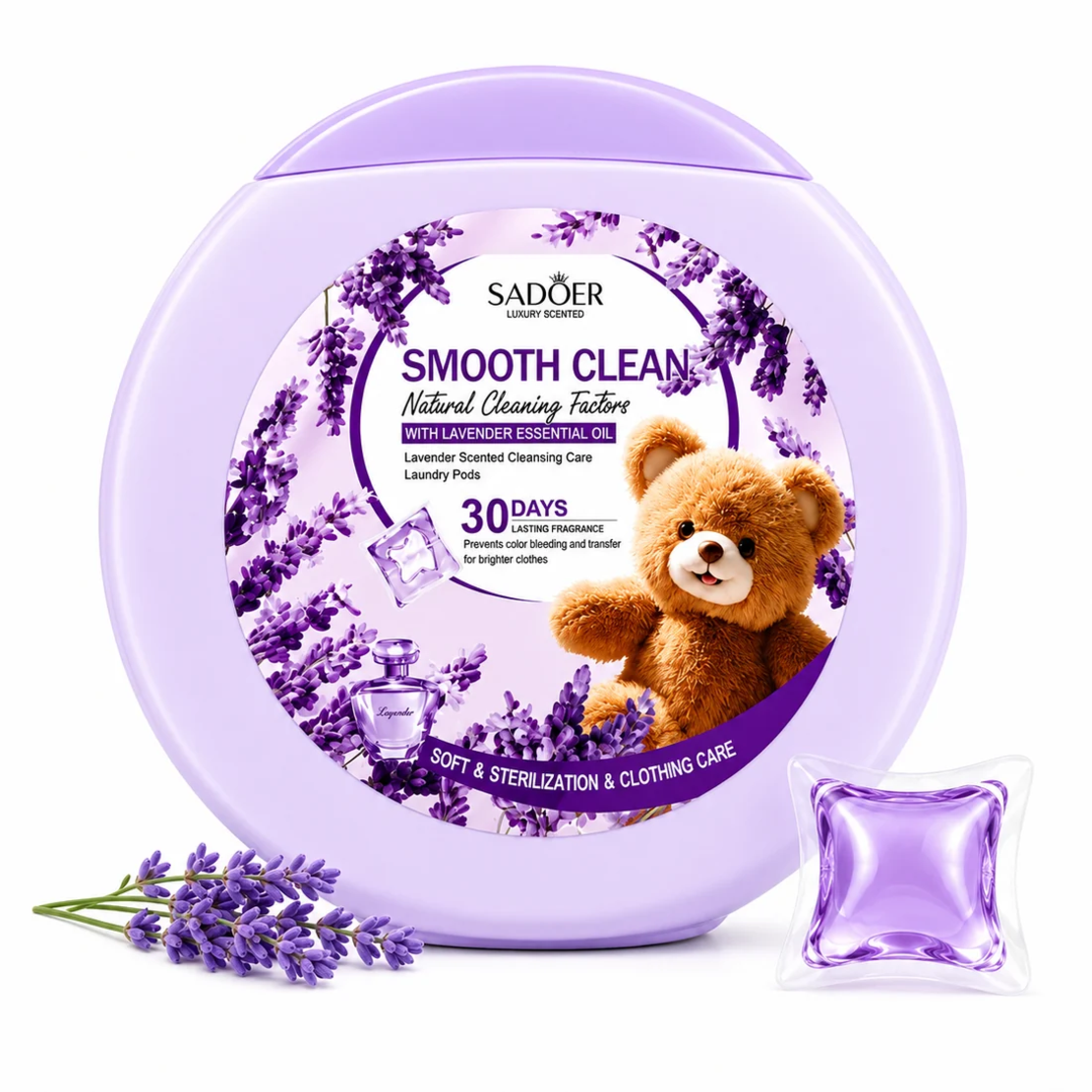 Capsule Detergent de Rufe Sadoer Smooth Clean Lavender, 36 bucati