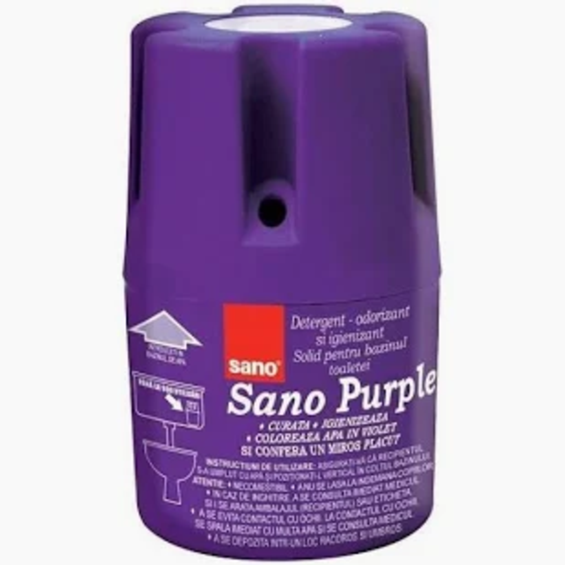 Detergent - Odorizant Solid pentru Bazinul Toaletei Sano Purple, 150g