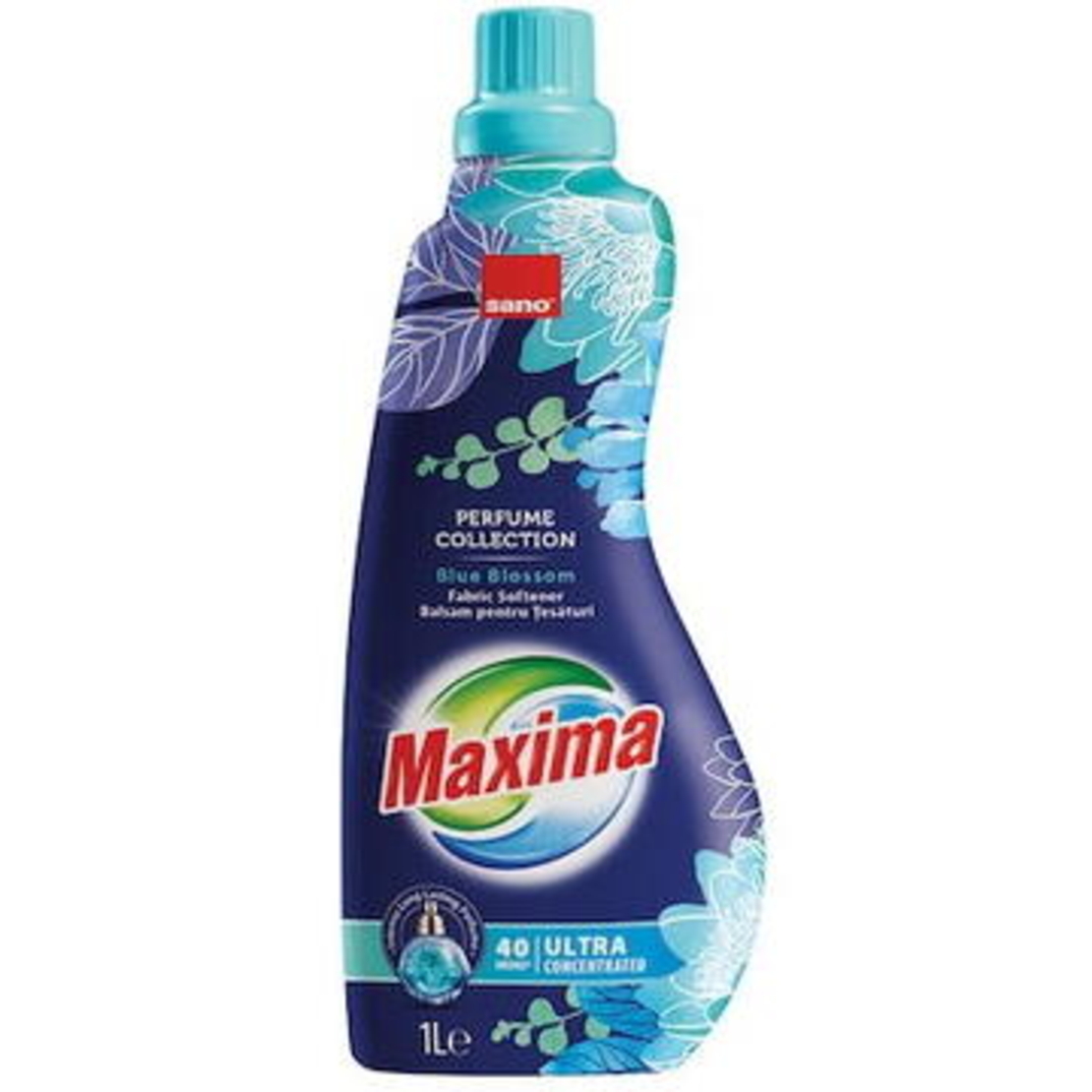 Balsam de Rufe Ultra Concentrat Sano Maxima Blue Blossom, Perfume Collection, 40 Spălări, 1L