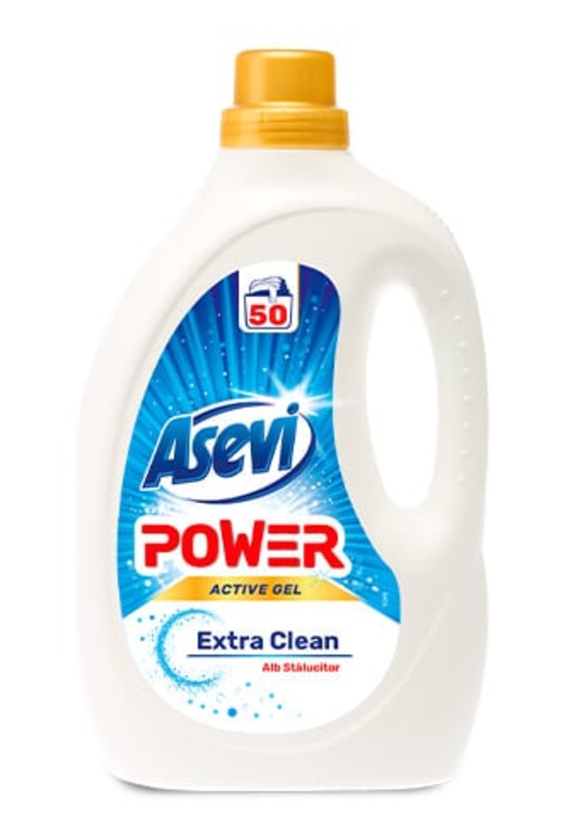 Detergent Lichid Asevi Power Active Gel Extra Clean, 50 Spălări, 2.5L
