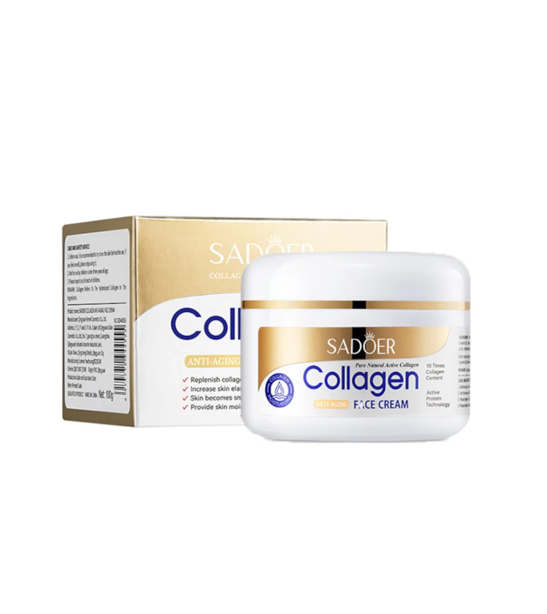 ProdusCrema hidratanta anti-riduri SADOER, Collagen Skin Care, 100g. SD37480