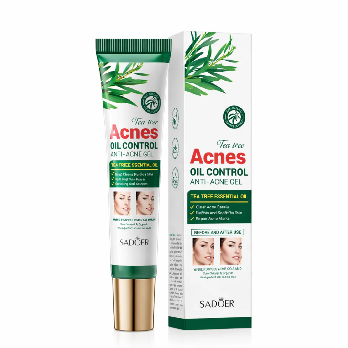 Gel Tratament Anti-Acnee Sadoer Tea Tree Acnes Oil Control, 20g