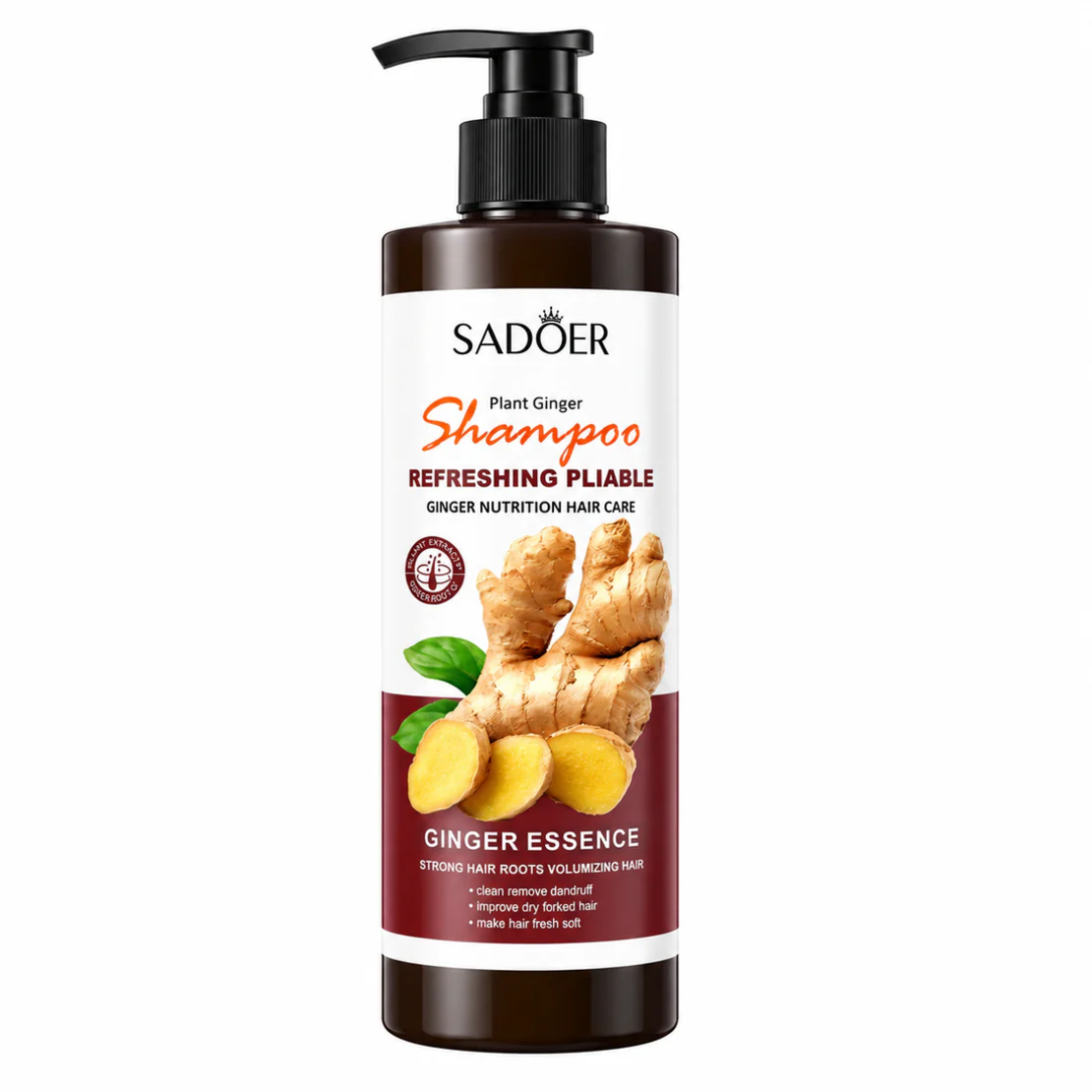 Șampon Revigorant și Volumizant Sadoer Plant Ginger cu Esență de Ghimbir, 500ml