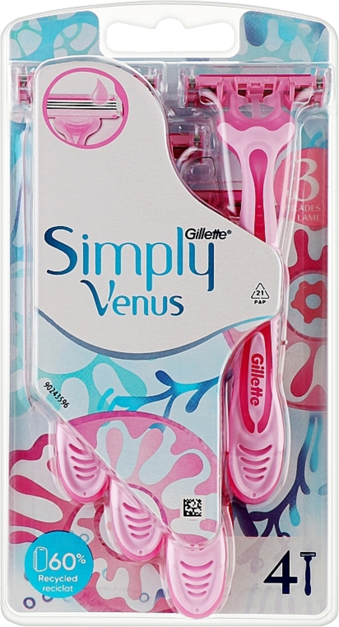 Set 4 Aparate de Ras de Unică Folosință pentru Femei Gillette Simply Venus 3